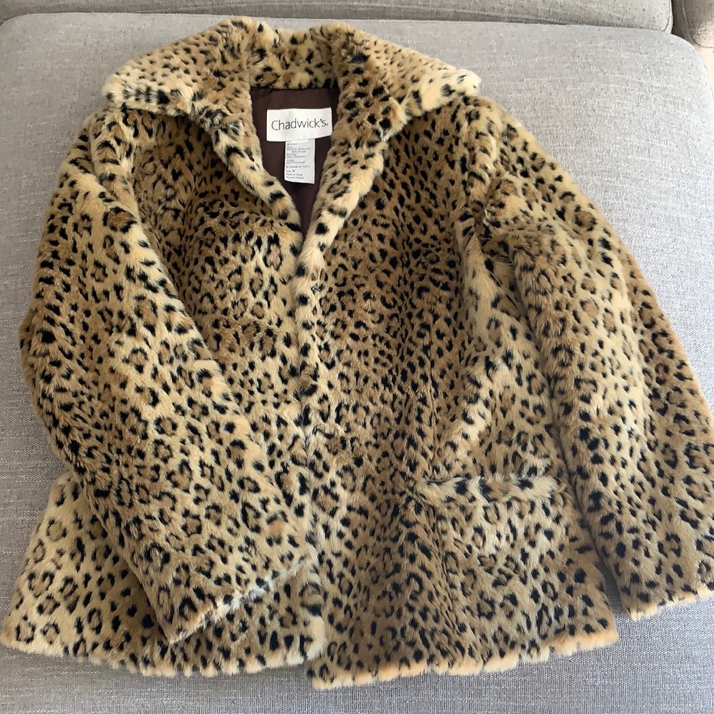 Leopard Chadwicks Faux Fur Jacket